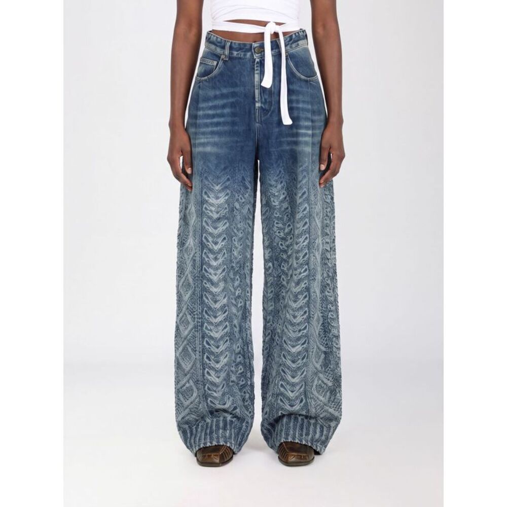 Diesel Women High-Waisted Wide-Leg Graphic Print Jeans Diesel With Five Pockets